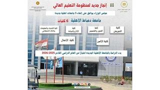 6 كليات أبرزها التمريض.. تفاصيل جامعة دمياط الأهلية