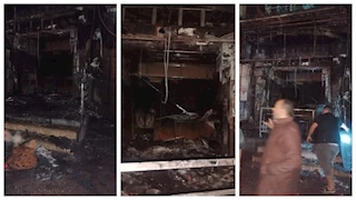 السيطرة على حريق نشب بمحل مشويات فى قليوب -صور