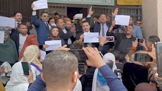 وقفة احتجاجية للمحامين في بني سويف اعتراضا على الرسوم القضائية -صور