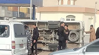 إصابة 16 شخصًا فى حادث تصادم ميكروباص وميني باص على طريق "الأدبية- السخنة"