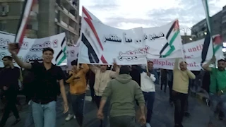 "لا التهجير.. تسقط إسرائيل".. مسيرة داعمة لأهالي غزة في كفر الشيخ (صور)