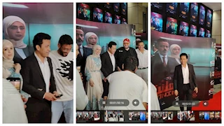 بالصور| سامح حسين بصحبة زوجته في العرض الخاص لفيلم "استنساخ"