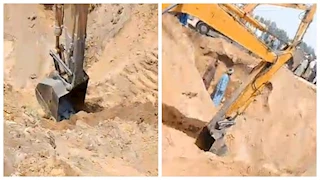 بعد الدفع بـ 6 لوادر.. انتشال جثة مسن انهارت عليه بئر فى صحراء المنيا -صور 