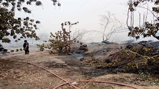 حريق بمزرعة مستعمرة الجذام بأبو زعبل (صور)