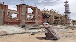 ارتفاع ضحايا انهيار سقف مسجد تحت الإنشاء في بني سويف إلى جثة و5 مصابين