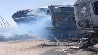 اشتعال سيارتي نقل وملاكي في تصادم على الطريق الإقليمي بالقليوبية