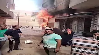 حريق يلتهم مخزن إسفنج في كفر زلابية بالمنوفية -صور
