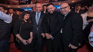 بالصور.. شذى ومدين مع سالم الهندي في كواليس حفل محمد عبده بالأوبرا