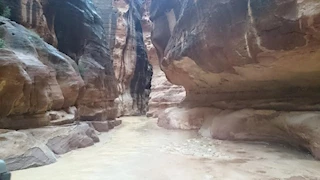 بعد إجلاء نحو 1800 سائح.. مشاهد من سيول البتراء في الأردن