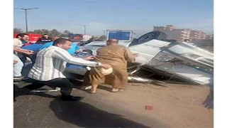 5 مصابين في انقلاب ميكروباص على الطريق الزراعي بالمنوفية