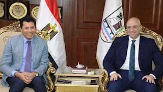 محافظ بني سويف يستقبل وزير الشباب والرياضة 
