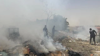 اختناق 4 أشخاص في حريق بمكبس كراتين خردة بسوهاج