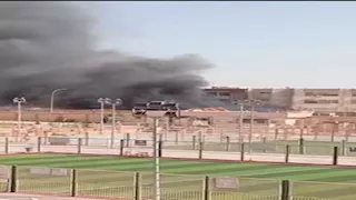 حريق في محيط كلية التربية الرياضية بمدينة السادات (صور)