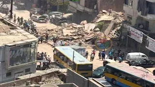  بالصور.. انهيار عقار مكوّن من 3 طوابق في شبرا مصر