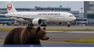 دب يقتحم مطار في اليابان ويُجبر السلطات على إلغاء 10 رحلات _ فيديو وصور