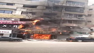 اللقطات الأولى لحريق بمحل في شارع فيصل بالجيزة.. والمعاينة تكشف الملابسات