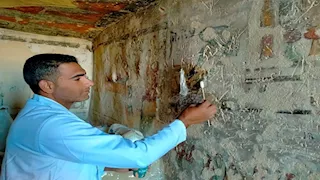 انتهاء ترميم مقبرة "الأخوين" بمدينة أتريبس الأثرية بسوهاج- صور