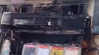 بالصور- حريق هائل يلتهم محمصة في المنيا