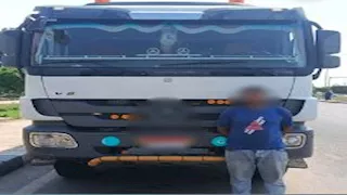 أمن الشرقية يتحفظ على سائق مقطورة بسبب فيديو صادم