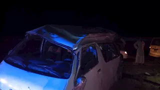 9 مصابين في اصطدام سيارة فان بمحطة الأتوبيس الترددي بالسلام