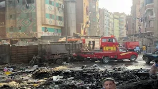 تفاصيل حريق بجوار سور مترو رمسيس -صور