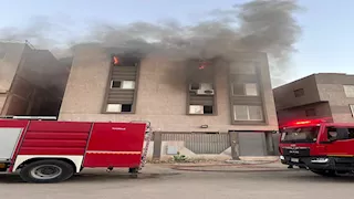 3 حالات اختناق في حريق مصنع مواد غذائية بالقطامية