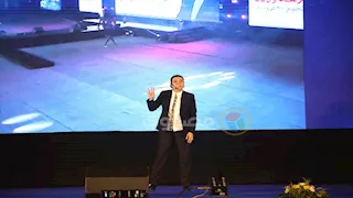 بالصور.. نشوى مصطفى تطلق زغرودة على الهواء في مؤتمر مستقبل وطن بالجيزة