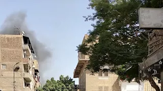  حريق هائل في عقار مجاور لقسم مصر الجديدة