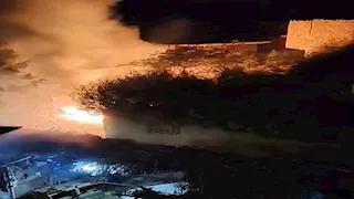 اشتعال محول كهرباء في أبو النمرس