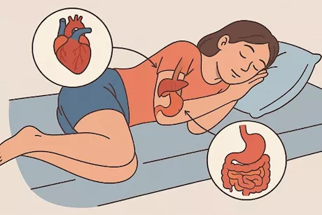 كيف تؤثر وضعية النوم على القلب والجهاز الهضمي؟