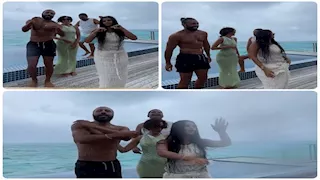 بالفيديو.. رقص منة عرفة على البحر على أغنية لـ تامر حسني