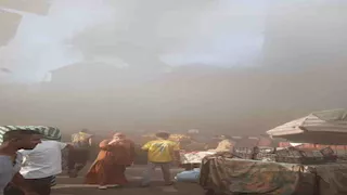  الدخان يغطي الشارع.. النيران تلتهم مطعم أسماك شهير بالطوابق فيصل