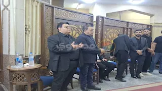 بيومي فؤاد وحجاج عبدالعظيم يقدمان واجب العزاء في وفاة شقيق خالد جلال
