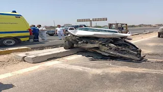 تصادم مروع أعلى الأوسطي بعد كارتة الفيوم