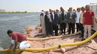 إلقاء 250 ألف زريعة بلطي في نهر النيل ببني سويف (صور)