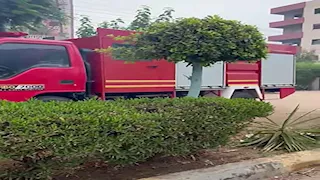 بالصور- إنقاذ منازل من حريق مخلفات على طريق بالمنوفية