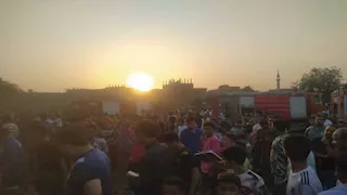 تشييع جثامين ضحايا حريق مخزن بلاستيك في القناطر الخيرية (صور)