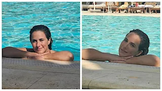 بالصور- شيري عادل في حمام السباحة والجمهور يعلق: "جميلة ومحترمة"