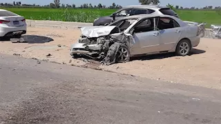 4 مصابين بينهم 3 فلسطينيين في تصادم سيارتين بمحور 26 يوليو