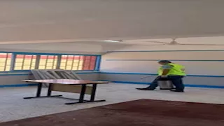 بالصور.. رش وتطهير لجان انتخابات مجلس الشيوخ فى جنوب سيناء