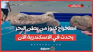 شاهد.. استخراج كنوز من بطن البحر.. يحدث في الاسكندرية الآن
