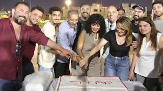 بالصور| رانيا يوسف وسيد رجب يحتفلان ببدء تصوير مسلسل "لينك"