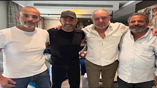 أيمن بهجت قمر مع أحمد السقا  في كواليس فيلم "هيروشيما"