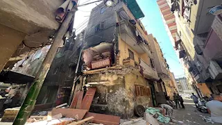 انهيار جزئي لعقار بحي الخليفة.. وتوجيهات عاجلة من المحافظ