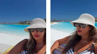 بإطلالة جريئة.. داليا البحيري تستمتع بإجازة الصيف أمام البحر (صور)