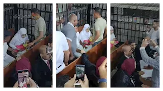 بالصور.. بكاء أم الأطفال يغمر المحكمة في أول ظهور لـ"قاتلة أسرة دلجا" بالمنيا