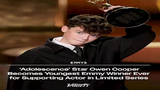 عمره 15 عاما.. أوين كوبر أصغر فائز في تاريخ حفل توزيع جوائز الإيمي 2025  