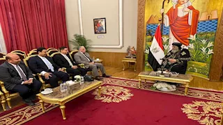 البابا تواضروس يستقبل رئيس نادي القضاة بالمقر البابوي في القاهرة
