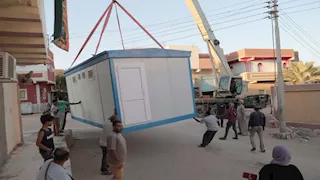 بالصور - كرفانات بدل دورات مياه لدعم مدرسة بالوادي الجديد 