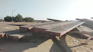 بالصور- خروج عربة قطار غلال عن القضبان بكوم أبوراضي في بني سويف 